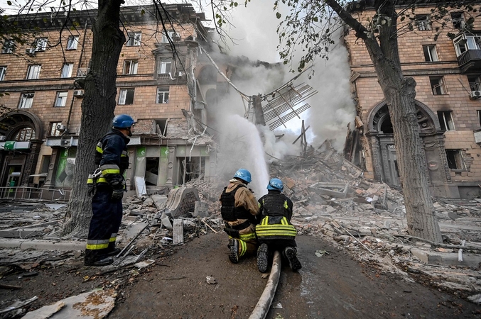 Rusija praėjusią naktį smogė taikiniams Ukrainos Zaporižios ir Dnipropetrovsko srityse
