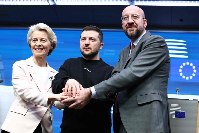 V. Zelenskis dėkoja ES lyderiams už tvirtą paramą