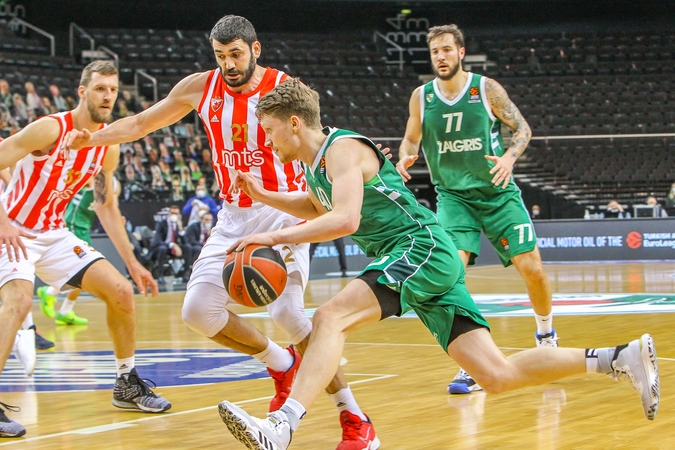 „Žalgiris“ ir antrą kartą įrodė pranašumą prieš „Crvena Zvezda“ krepšininkus