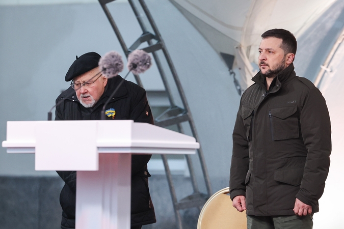 Vytautas Landsbergis (kairėje) ir Volodymyras Zelenskis