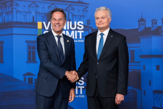 Markas Rutte (kairėje) ir Gitanas Nausėda