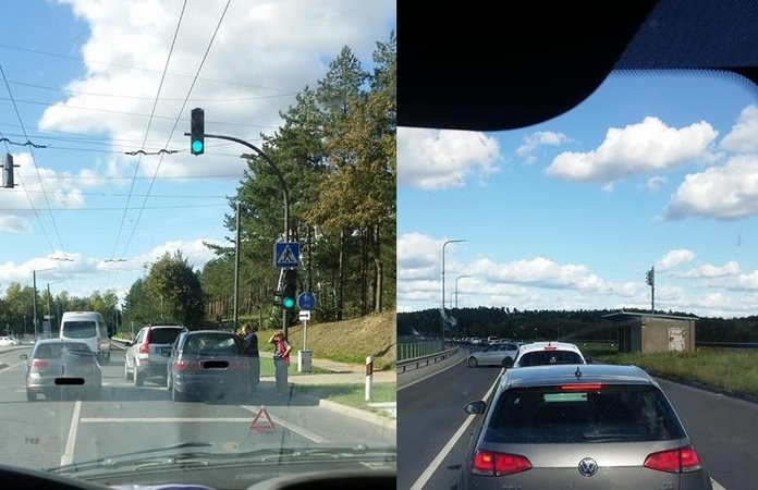 Prie Kauno HE – avarija, vairuotojai strigo spūstyje
