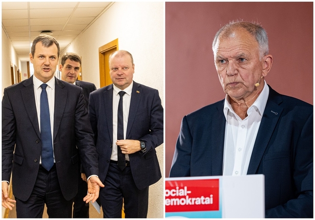 Gintautas Paluckas (kairėje), Remigijus Žemaitaitis, Saulius Skvernelis, Vytenis Povilas Andriukaitis