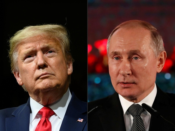 Donaldas Trumpas (kairėje) ir Vladimiras Putinas