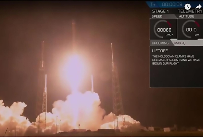 „SpaceX“ raketos iškeltas JAV karinis palydovas nepasiekė numatytos orbitos