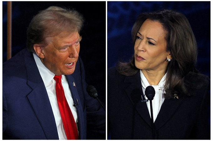 Donaldas Trumpas ir Kamala Harris
