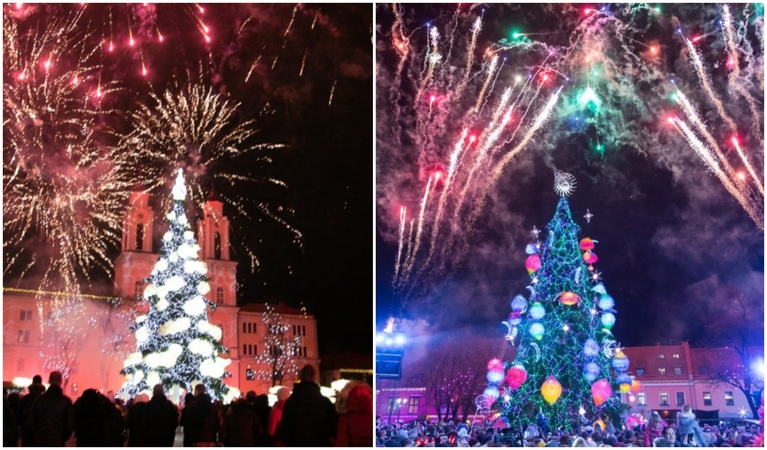 Kauno Kalėdų eglės abejingų nepalieka: šių metų ar pernykštė labiau žavi?