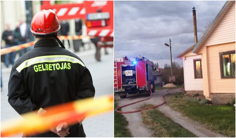 Nustebo net patyrę ugniagesiai: iš degančio namo vyrą išsivedė tik panaudojus jėgą