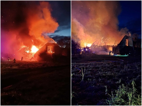 Didelis gaisras Kretingos rajone: degė dvaro tvartas