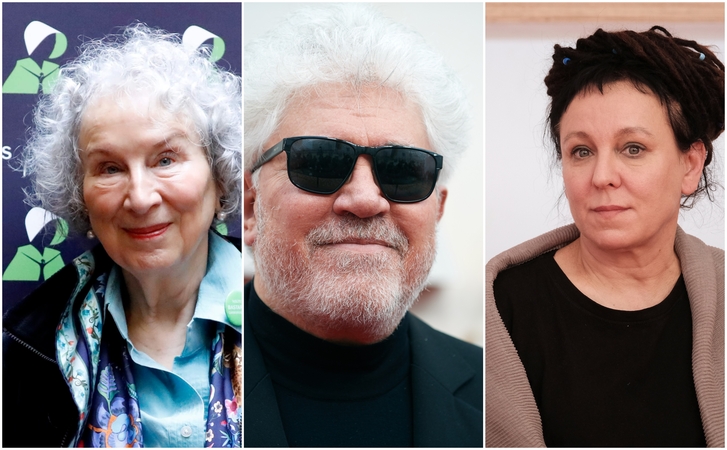 Margaret Atwood (iš kairės), Pedro Almodovaras, Olga Tokarczuk