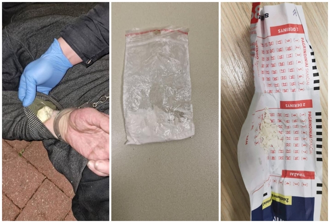 Sulaikyti anksčiau teisti asmenys: tarp daiktų – ir mirtinai pavojingas sintetinis narkotikas