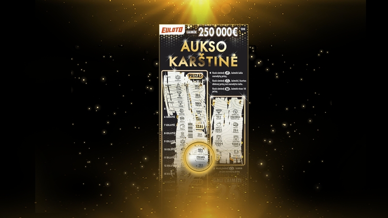 Nutrynęs momentinės loterijos bilietą vilnietis laimėjo ketvirtį milijono eurų