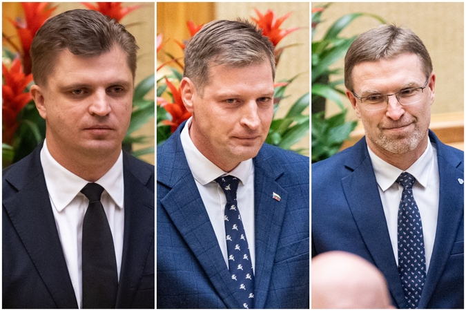 Giedrimas Jeglinskas (kairėje), Kęstutis Mažeika, Linas Kukuraitis