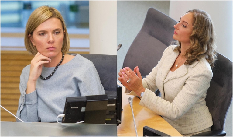 Agnė Bilotaitė (kairėje) ir Rasa Petrauskienė
