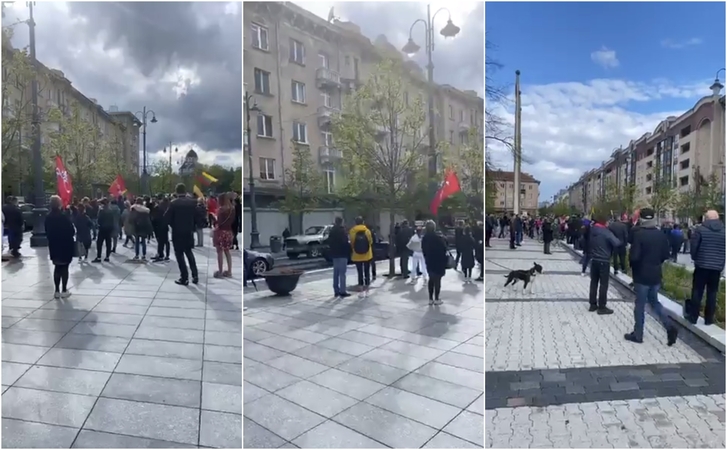 Prie Seimo – protesto akcija: buvo reikalaujama atšaukti karantiną