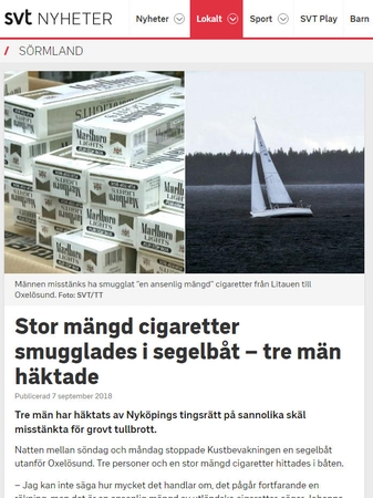 Sumenkinta buriuotojų reputacija: į Švediją – su slaptu kroviniu
