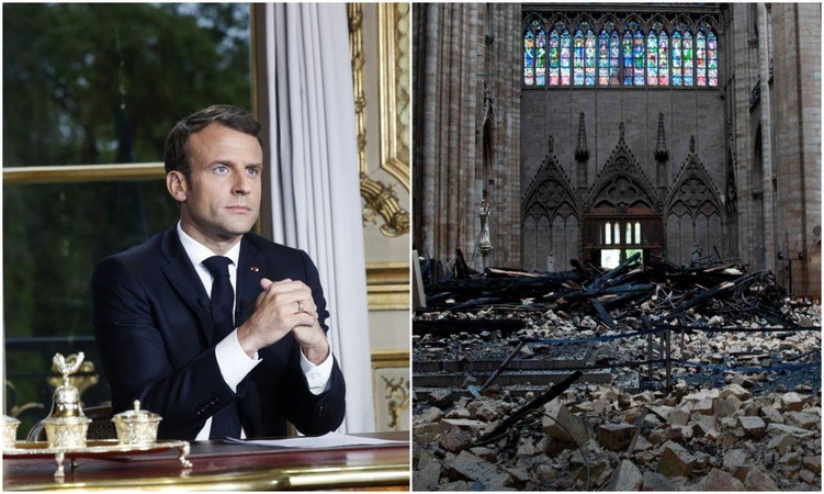 Po gaisro Paryžiaus Dievo Motinos katedroje ūgtelėjo E. Macrono reitingas