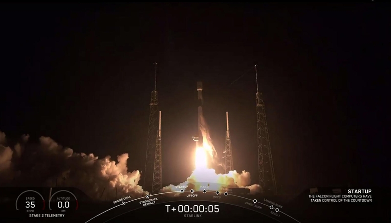 „SpaceX“ paleido dar 60 savojo interneto ryšio tinklo palydovų