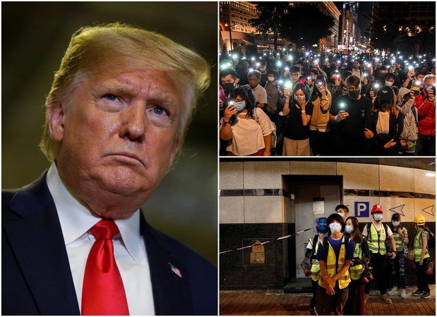JAV Kongreso priimtas Honkongo teisių įstatymas perduodamas D. Trumpui