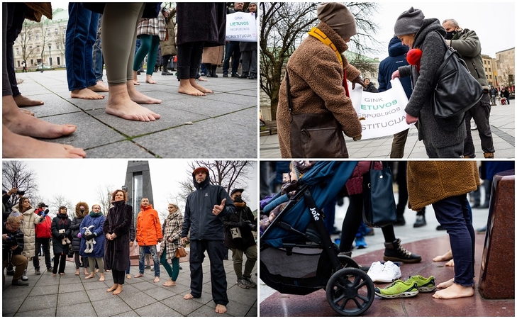 Protesto basomis prieš galimybių pasą dalyvė: atėjau, kad „atsiknistų“ jie nuo mūsų vaikų