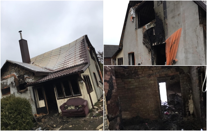 Liepsnos Punioje pasiglemžė namą: šeima prašo pagalbos