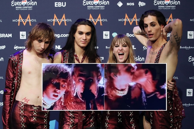 „Maneskin“ pasirodymo metu Lenkijoje – grupės vaikinų bučinys: išreiškė palaikymą LGBT