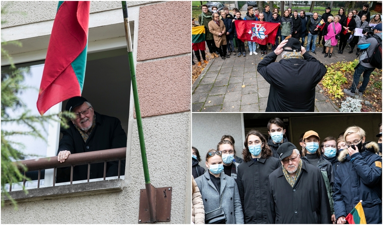 Gimimo dienos proga V. Landsbergis sulaukė netikėtos choro „Ąžuoliukas“ staigmenos