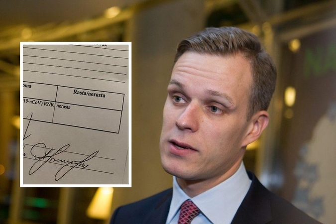 G. Landsbergio sūnui atliktas koronaviruso tyrimas: rezultatų teko laukti parą
