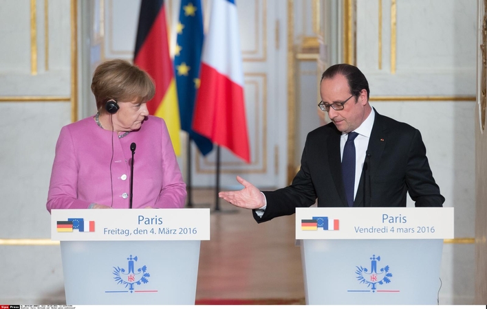F. Hollande'as: migracijos krizė didina įtampą santykiuose su Vokietija