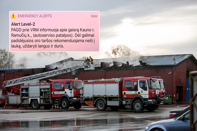 Ramučiuose užsiliepsnojo autoservisas – gyventojams rekomenduojama neiti į lauką