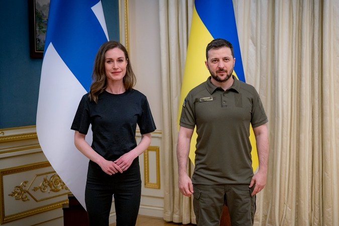 Sanna Marin ir Volodymyras Zelenskis