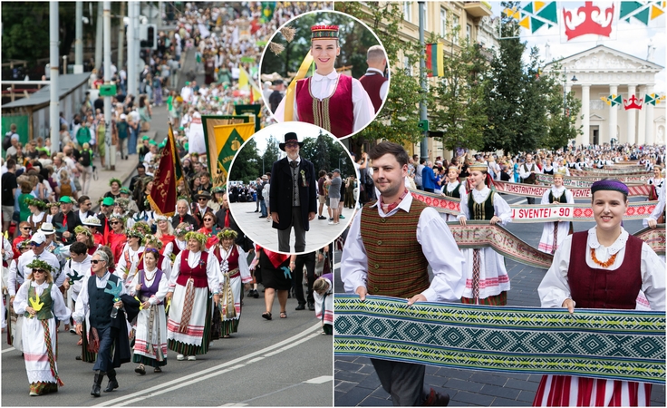 „Iš tradicijų susideda tauta“: dešimtys tūkstančių žmonių dalyvauja Dainų šventės eisenoje