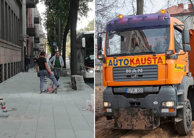 Dėl darbų saugos Kauno centre pažeidimų – įspėjimas „Autokaustai“