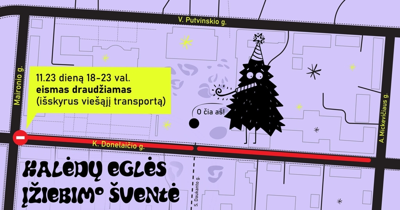 Į Kauno eglutės įžiebimo šventę – viešuoju transportu: bus eismo ribojimų
