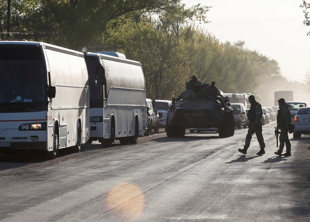 Ukrainos pareigūnai: Mariupolyje parado nebuvo