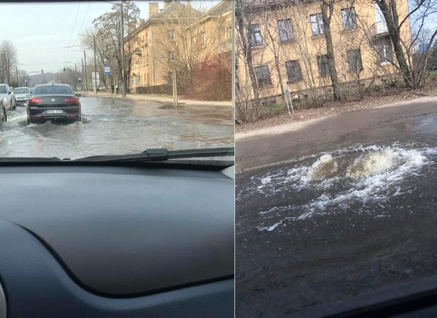 Fiksuoja kauniečiai: gatvė Petrašiūnuose virto baseinu
