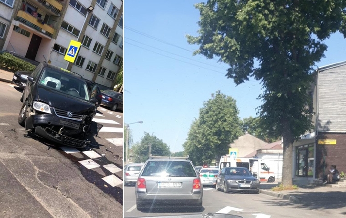 Masinė avarija paralyžiavo eismą J. Naujalio gatvėje