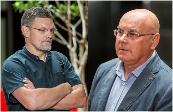 Pozicijos: K.Povilaitis (kairėje) ir R.Pudževelis savo kaltės nepripažįsta, tačiau elgiasi skirtingai: pirmasis žiniasklaidai teigė, kad yra tapęs auka, antrasis nieko nekomentavo.