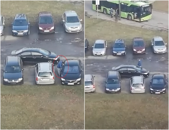 Kauniečiai perspėja: įtartinas vyras apžiūrinėja svetimus automobilius