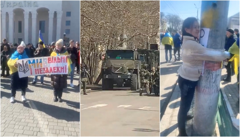 Ukrainos miestuose – tūkstantiniai protestai: „Keliauk namo, kol gyvas“
