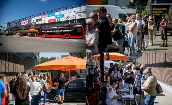 Norinčių pasiskiepyti kauniečių eiles sutrumpinti padeda jau du mobilūs skiepų autobusai