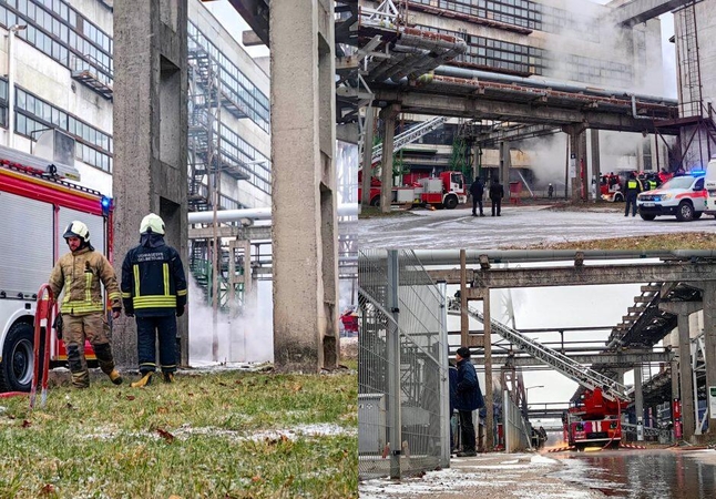 Šių metų pradžioje bendrovėje „Dirbtinis pluoštas“ kilęs gaisras.