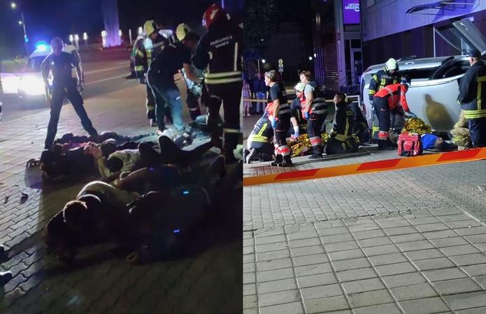 Sprukdami migrantai rėžėsi į pastatą, kitas ekipažas atsidūrė upėje: žuvo moteris, daug sužeistų 