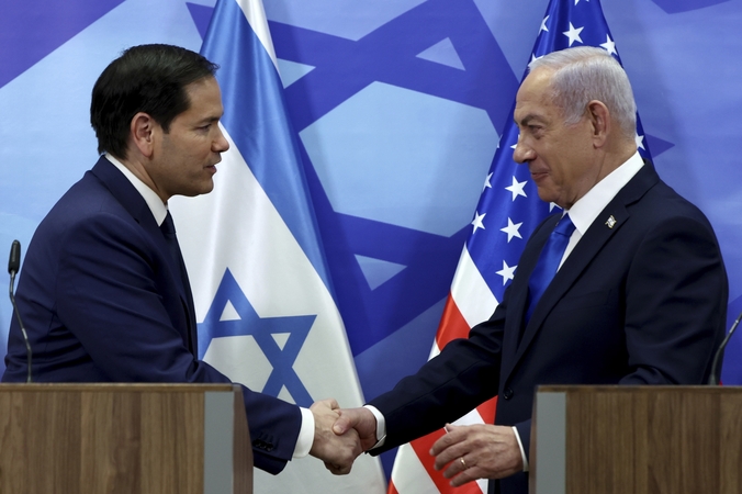 Izraelyje viešintis Rubio: „Hamas“ turi būti sunaikinta