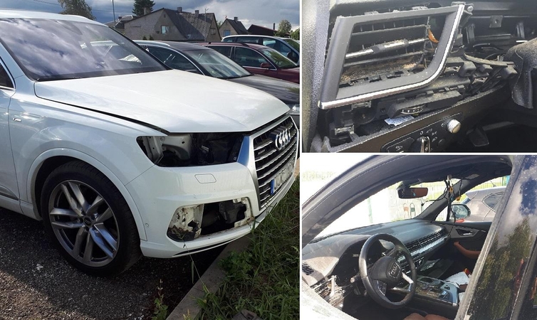 Grįžę iš atostogų patyrė šoką: „Unipark“ aikštelėje – vagių nuniokotas „Audi“