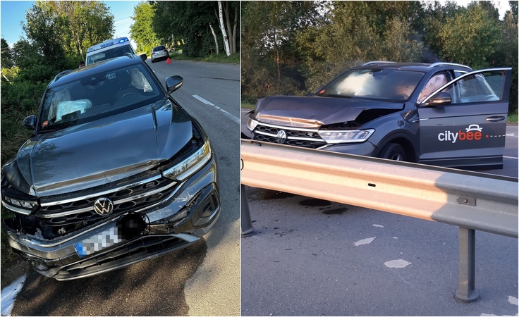 Girtas jaunuolis Palangoje sudaužė „CityBee“ automobilį