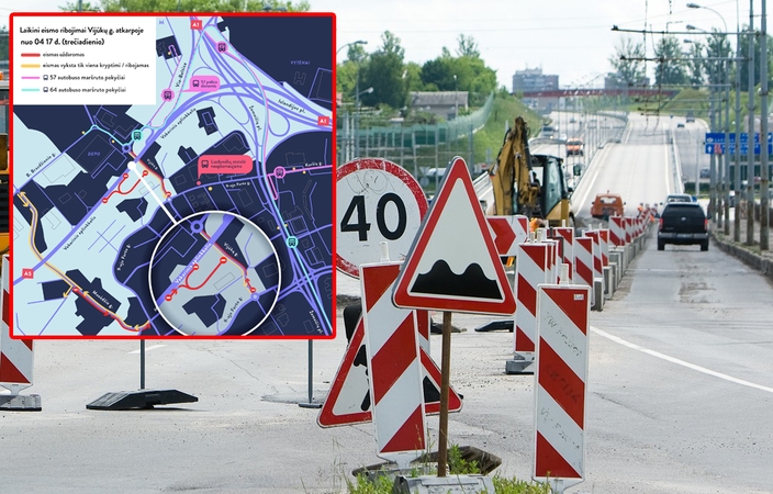 Šilainiuose uždaroma gatvė: alternatyvus maršrutas – pro Vakarinį aplinkkelį