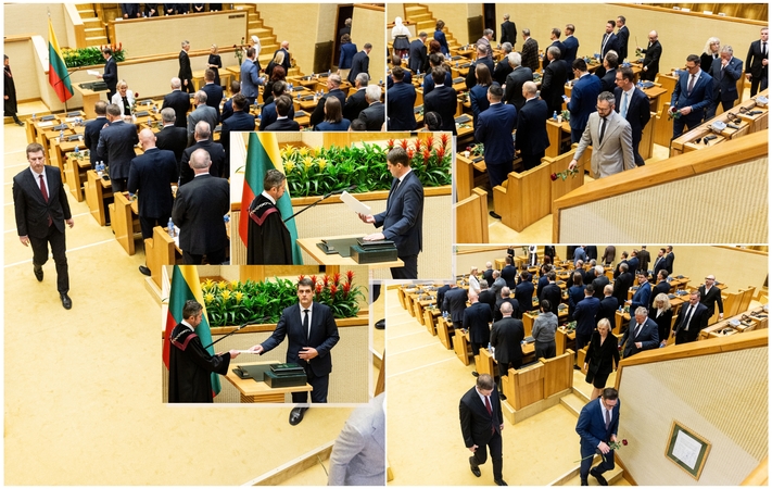 Seime – opozicijos protestas: per R. Žemaitaičio priesaiką paliko salę