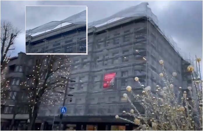 Atsargiai: kiek vėjo gūsių atlaikys nuo „Pienocentro“ konstrukcijų tabaluojantis strypas?