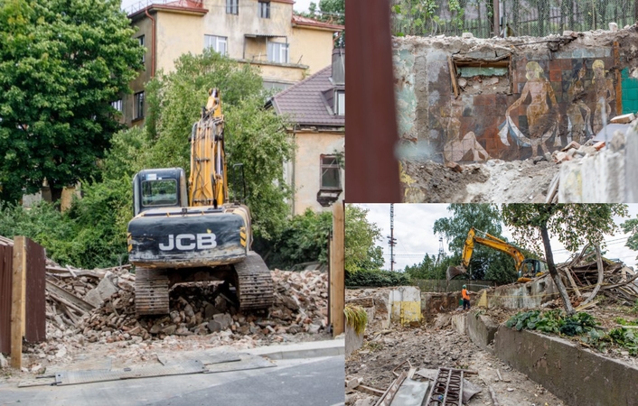 Nerimas Žaliakalnyje: iš nugriauto namo liko tik freska